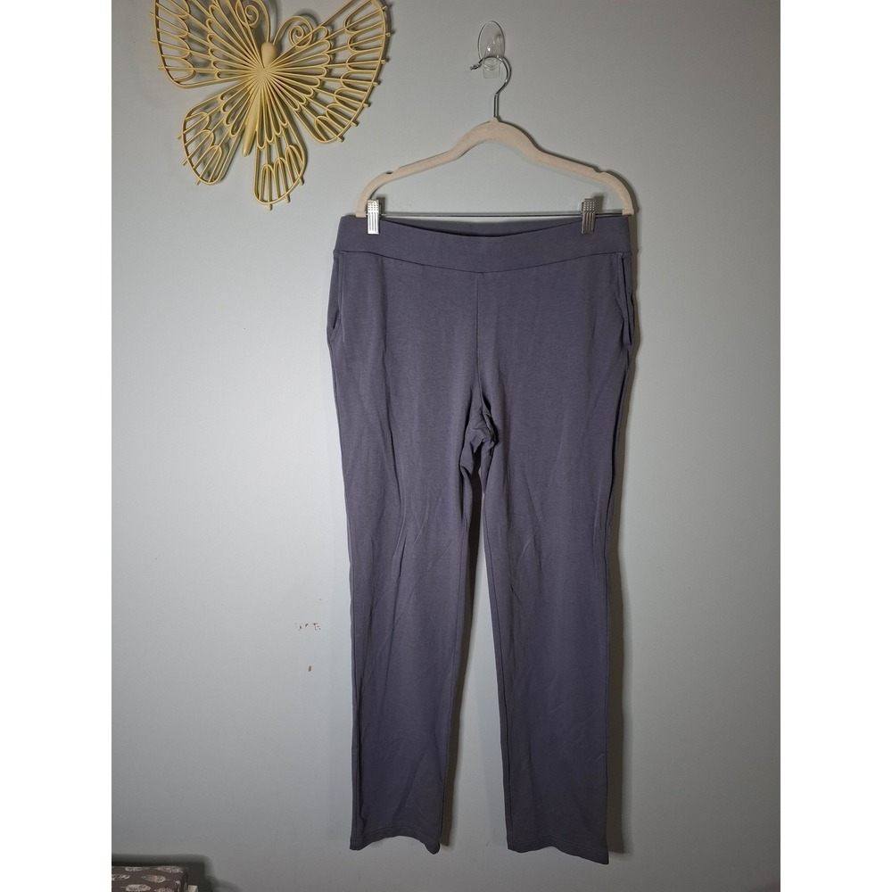 Pure Jill Affinity French Terry Slim Leg Pants Pima Cotton Tencel Purple Medium